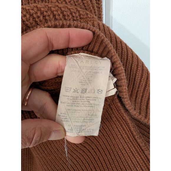 Varley Mentone Half-Zip Knit Pullover Sweater women's large brown ribbed knit‎ - Picture 8 of 9